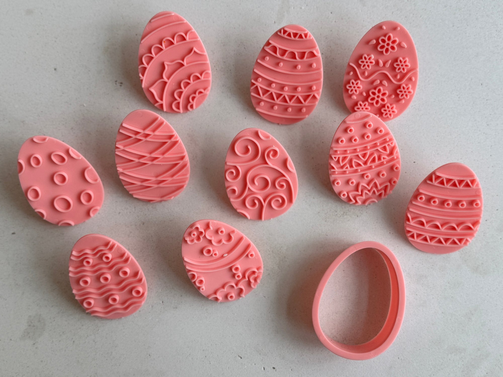 10 piece Decorative Egg Stamps and Cutter