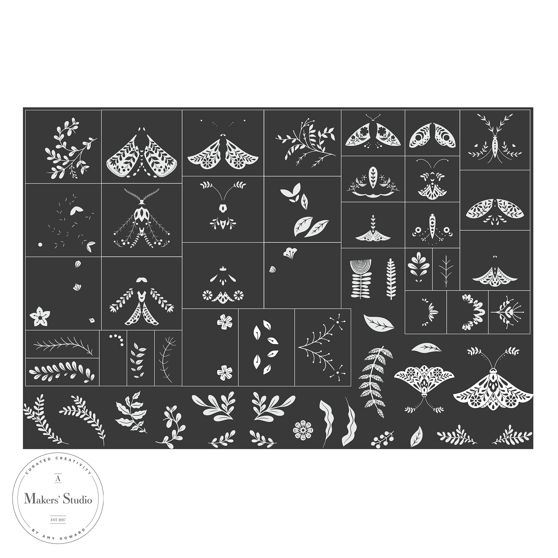 Tole Moths - Mesh Stencil 12x18